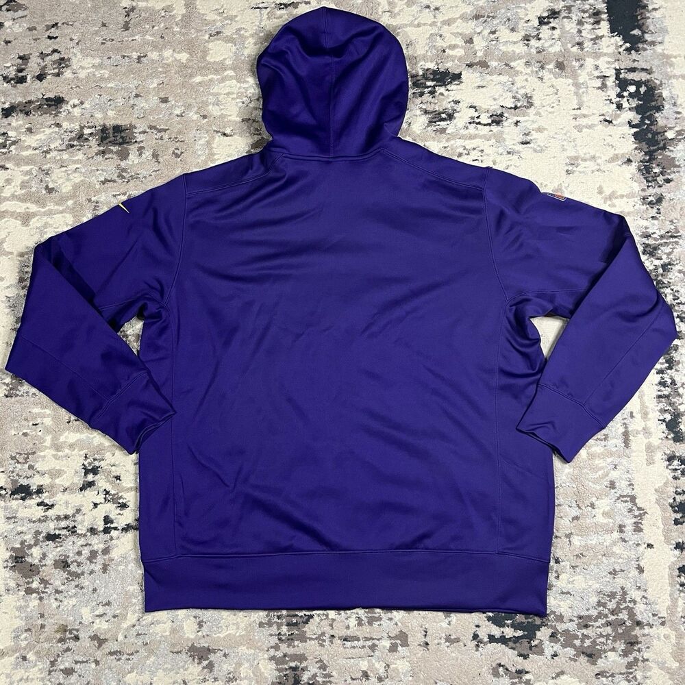Minnesota Vikings Hoodie Mens 2XL Purple Nike On Field Dri Fit Full Zip NFL - Picture 5 of 11